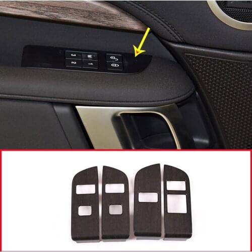 Oak Wood Grain ABS Interior Child Lock Button Trim For Land Rover DIscovery 5 LR5 2019 LHD Year Accessories