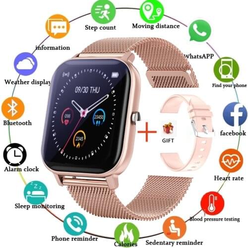 2021 New Full Touch Color Screen Waterproof Smart Watch Women Men Sport Fitness Tracker Blood Pressure Smart Clock Smartwatch