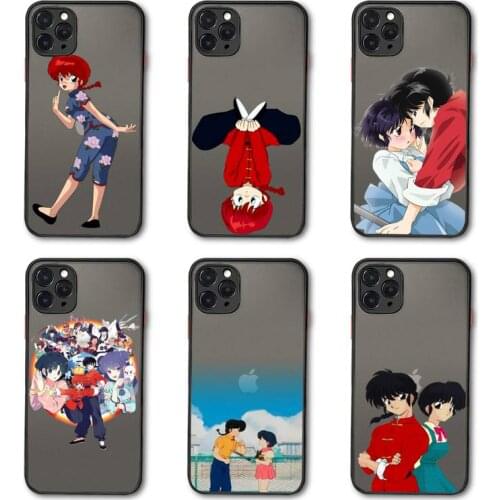 Ranma Japan Amine Phone Case Matte Transparent for iPhone 7 8 11 12 s mini pro X XS XR MAX Plus coque cover shell