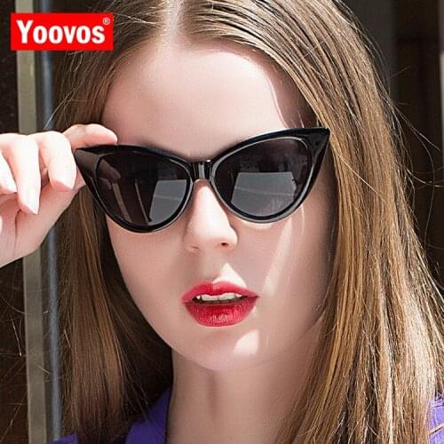 Yoovos 2021 Vintage Cateye Sunglasses Women Luxury Eyeglasses Two Sizes Outdoor Shopping Street Beat Oculos De Sol Gafas UV400
