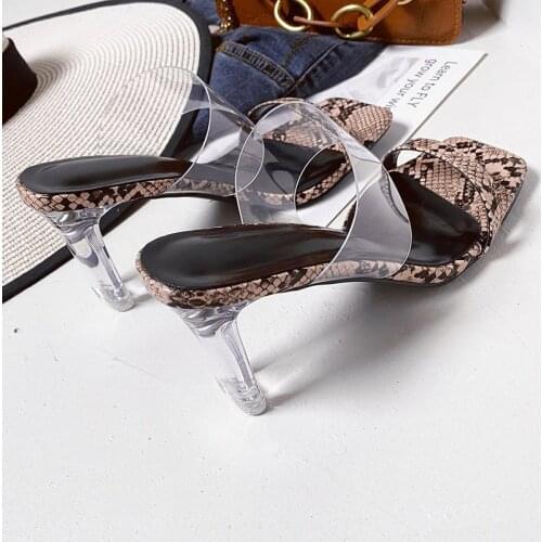 2021 Women Sandals Pumps Summer Fashion Open Toe High Heels Women Transparent Perspex Slippers Shoes Heel Clear Sandals Plus 40