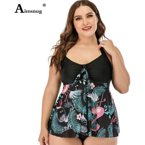 Plus Size 5xl Women Tankini Sets Two Pieces Swimwear Large Size Bohemian Swimsuits Push Up 2PCS Outfits Sexy Femme Clothing 2021