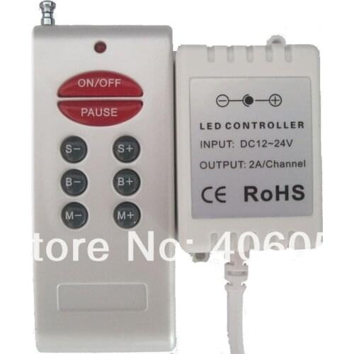 10set/lot Wholesale Plastic Shell DC12V - 24V Rf 8 Key Wireless Remote Controller For Led Strip