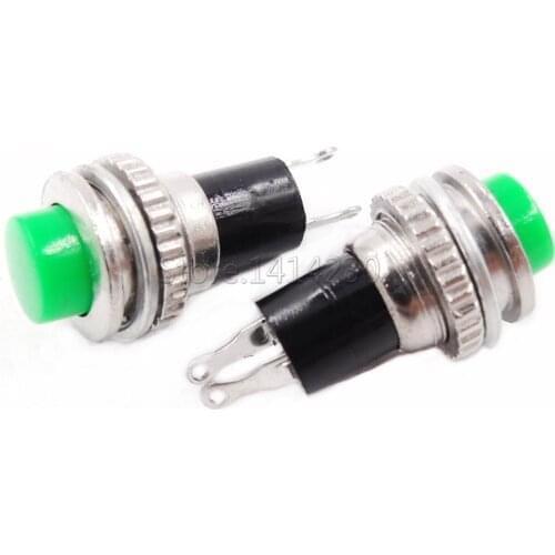 10Pcs Ds-316 No Lock Switch 10mm Green Doorbell Switch/reset Switch/Small Round Push Button