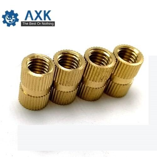 200Pcs M2 M2.5 OD3.2/3.5mm Brass Insert Nut Injection Molding Copper Knurled Thread Inserts Nuts