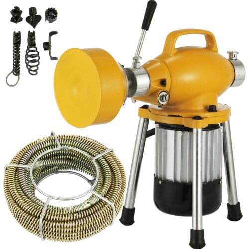 3/4" ~ 4" Sectional Pipe Drain Auger Cleaner Machine Snake Sewer Clog with Cutter