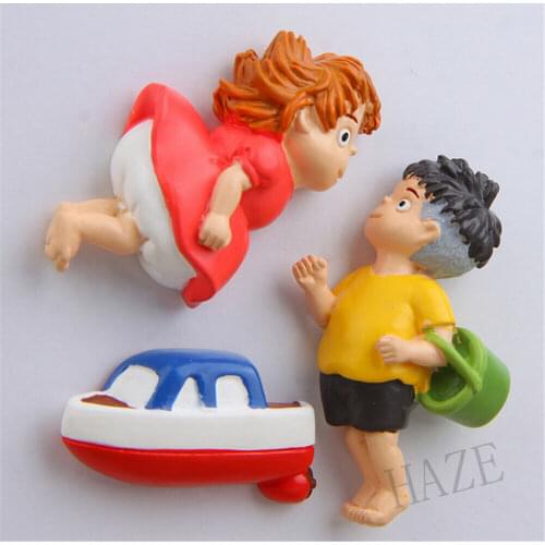 3pcs/set Studio Ghibli Ponyo on the Cliff PVC Mini Figure Model Toys Fridge Stickers Anime Figure Toys Doll Kids Gifts