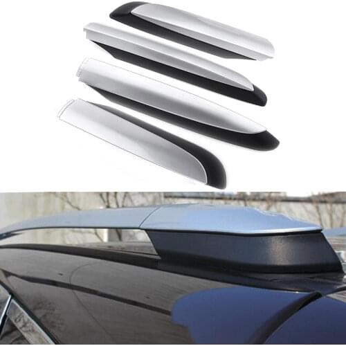 Black Silver Roof Rack Rail End Cover Shell Cap Replacement Cover Shell For Toyota RAV4 XA40 2013 2014 2015 2016 2017 2018