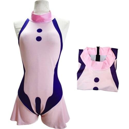 Anime My Hero Academia Ochako Uraraka Cosplay Costume One Piece Beach Swimsuit Bodysuit High Neck Swimwear Bathing Suit Girl