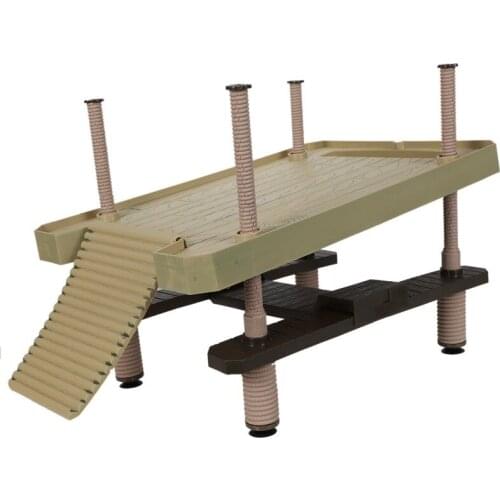 HLZS-Reptile Large Turtle Square Pier Platform With Ramp Ladder Basking Floating Plastic Durable High Quality