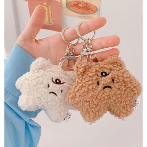 Girls Cartoon Cute Plush Bear Keychain Funny Backpack Pendant Keyring Women Charm Accessories Children Bag Decor Birthday Gift