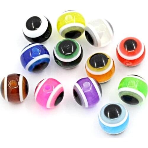 6/8/10/12mm evil eye colorful space beads lucky charms Resin Mixed color beads for diy jewelry accessories handmade craft making