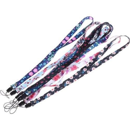 Flower Lanyard Neck Strap for keys ID Card Mobile Phone Straps for Huawei iphone USB Badge Holder DIY Hang Rope Lanyard