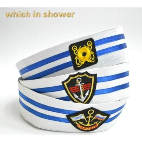Which in shower children captain hat solid color striped uniform hat women men capitan cap casual white sailor hats casquette