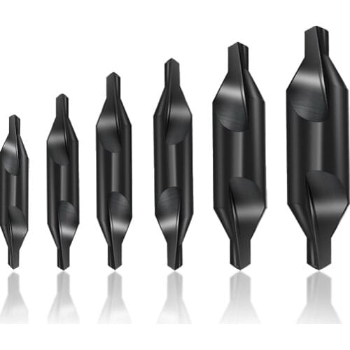 Quality 1-8mm A-Type Double Ended HSS Combined Center Drills 60 Degree Countersinks Angle Bit Spiral Positioning Milling Cutter