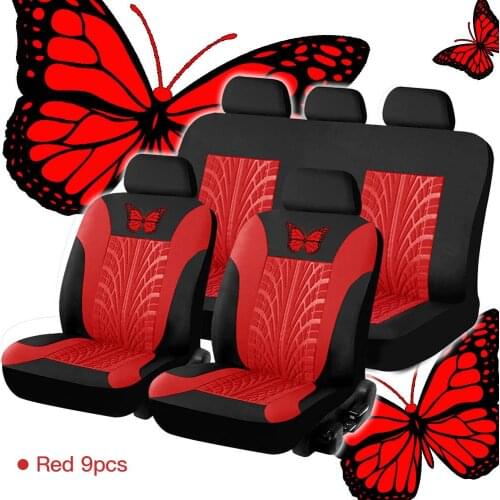 9Pcs Car Seat Protective Covers Set 2021 Universal with Tire Track Detail Car Seat Protector Four Seasons Fit Auto Inner Parts