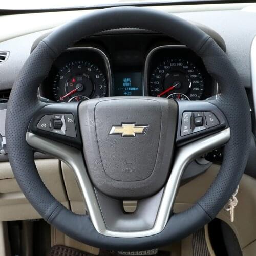 For Chevrolet 13 MALIBU DIY leather car interior steering wheel cover car accessories