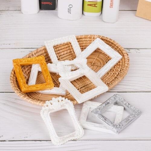 2Pcs 1/12 Dollhouse Miniature Resin Photo Frame Simulation Furniture Model Toy Children Kids doll House Decoration Accessories