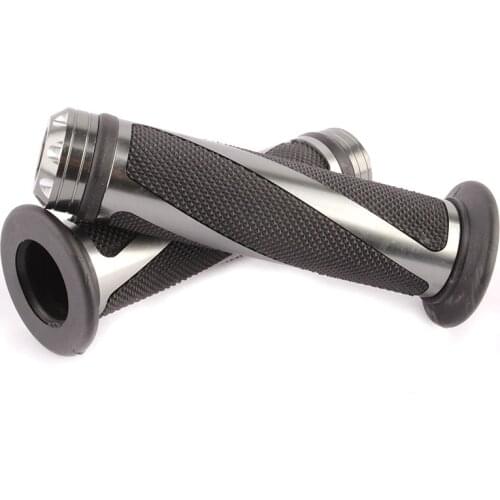 Evomosa Motorcycle Street Sport Bike Aluminium 7/8" 22mm Handle Bar Rubber Grips Chopper Cruiser Bobber Grips With Bar Ends