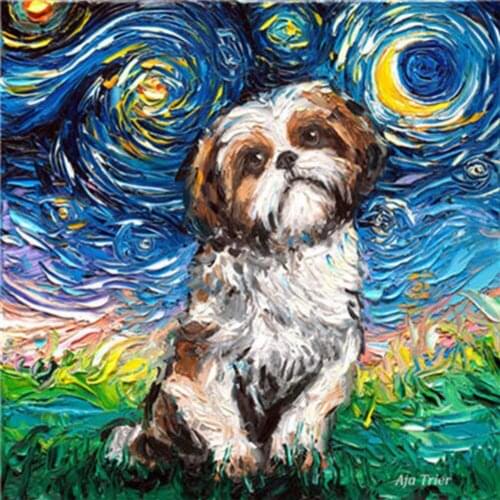 Animal Dog DIY Embroidery Cross Stitch 11CT Kits Needlework Set Cotton Thread Printed Canvas Home Decoration For Living Room