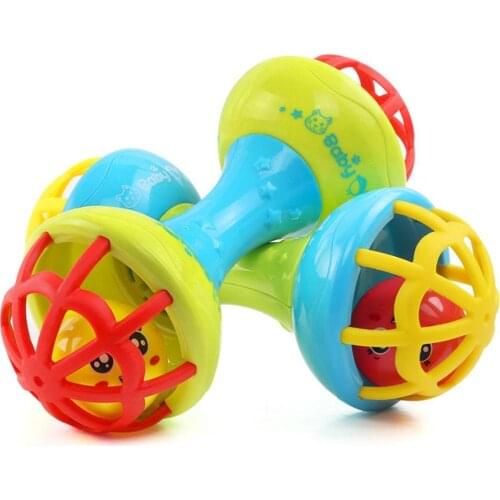 Baby Teether Toys Multicolor Baby Teether Rattle Toy Grasping Gums Hand Bell Educational Gift Rattle Toy