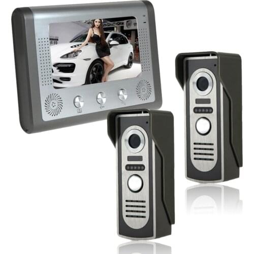 Wired 7 Inch Color Video Door Phone Audio Intercom system Kit IR Camera Doorphone Monitor