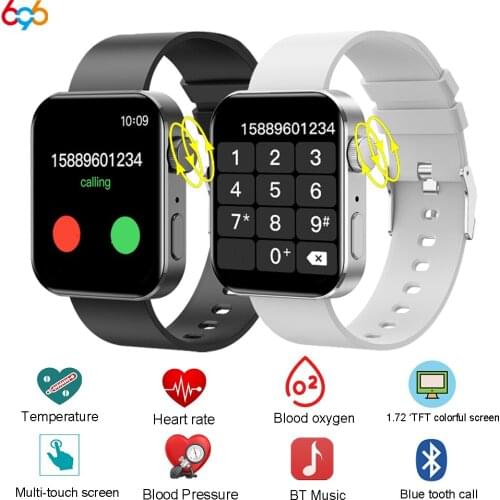 New NK20 BT-Call Smart Watch 1.72 Inch HD Multi-TouchScreen Heart Rate Temperature Test Sport Smartwatch PK P8 for Android IOS