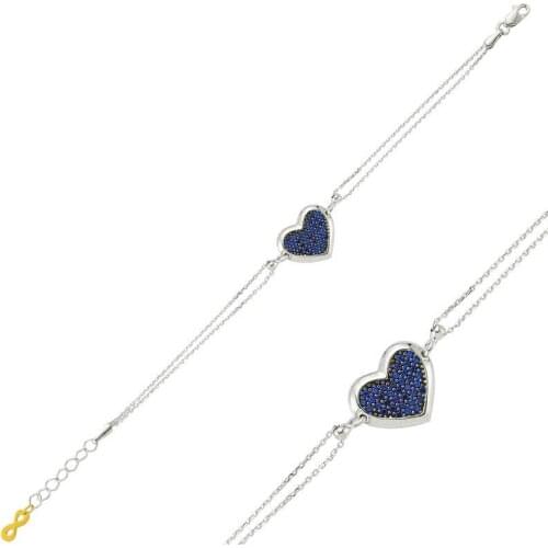Tevuli 925 Sterling Silver Blue Heart Women Bracelet