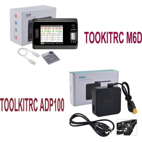 IN Stock ToolkitRC M6D 500w 15A DC Dual Channel Smart Charger Discharger Battery Balance for 1-6S Lipo LiHV Lion NiMh Pb Cell