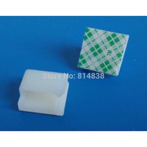 Wkooa WCL-1206 White Nylon Plastic Self Adhesive Tie Mount Wire Saddle Side Entry 500 Pcs