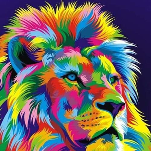 YNX new 5D diamond painting round diamond animal cross stitch square diamond DIY color lion diamond painting