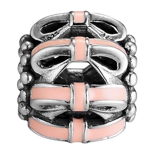 Charms 925 Silver Original Fit Pandora Bracelets Sterling Silver Sweet Sentiments Bowties for Women diy Jewelry Making
