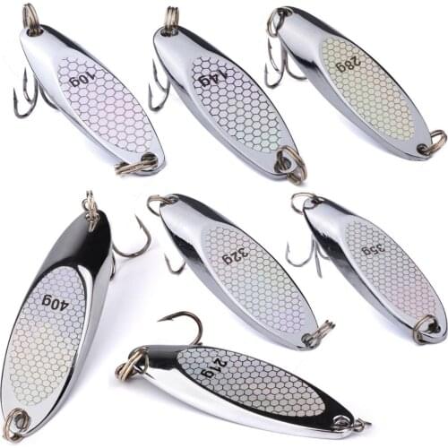 1Pcs Metal Spoon Fishing Lure 3g-40g Bass Bait Hook Silver Spoon Lure Hard Baits For Fishing Tackle Accessories