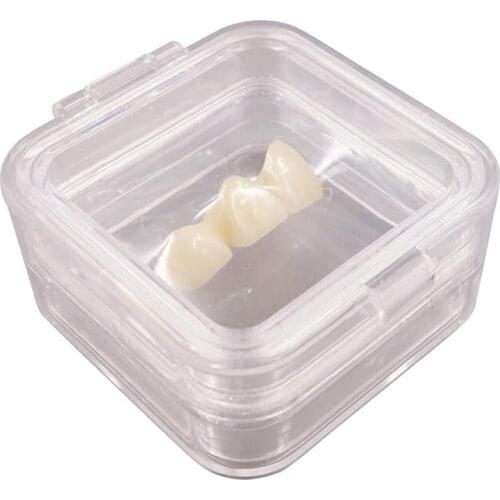 10pcs a Pack Transparent Plastic Dental Crown Box Clear Dental Membrane Box Tooth Organizer