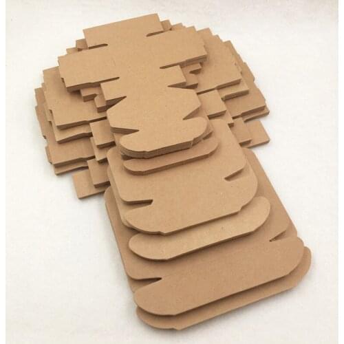 100Pcs/Lot Handmade Cardboard Multi Size Kraft Paper Box For Wedding Engagement Chocolate Boxes Supplies Storage Container Boxes