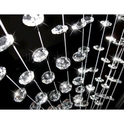 16M/lot) Crystal octagon beads in one hole door and windows curtain garland strand, Wedding cake decoration chandelier trimming