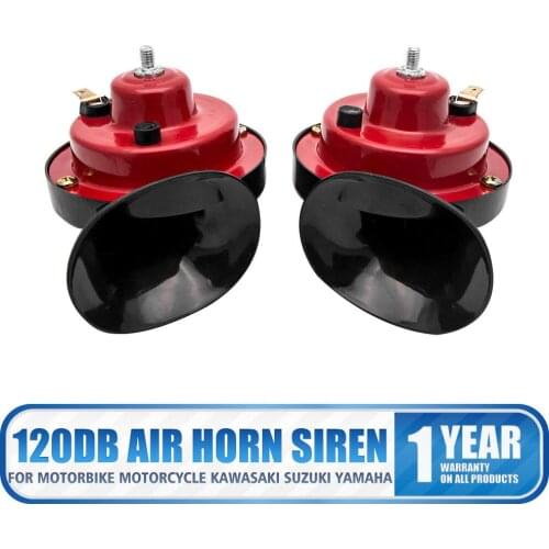 2 Piece/Lot 12V Snail Air Horn Set Super Loud Dual Tone Car Van Bike Boat Siren Twin Trumpet Red