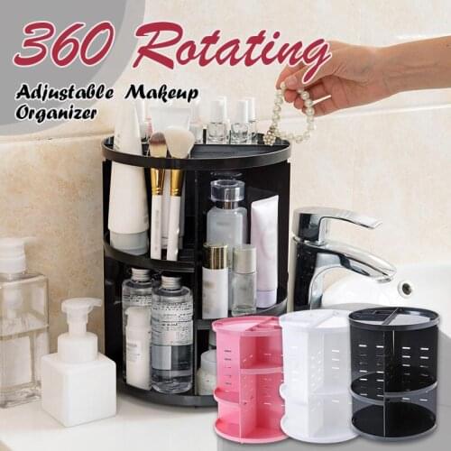 2021 Hot 360 Super Storage Adjustable Cosmetic Case Makeup Organizer Brush Holder for Women Girl SSwell