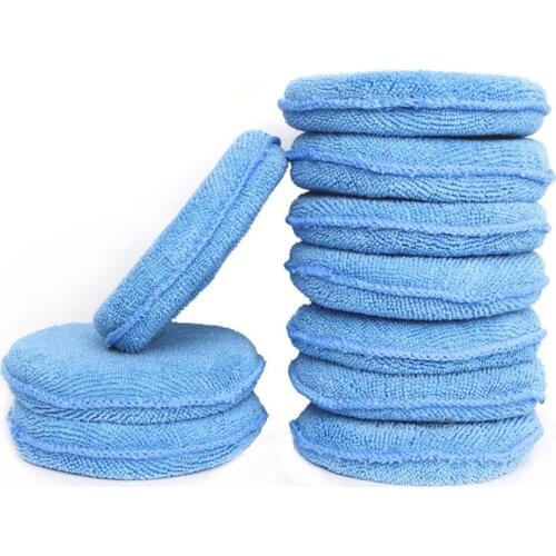 Car Wax Sponge 5 Inch Soft Self-Adhesive Buffing Waxing Sponge Wool Wheel Polishing Pad For Car Polisher Drill Adapter Microfi