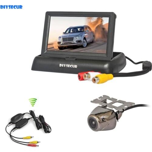 DIYSECUR Wireless 4.3" Car Reversing Camera Kit Back Up Car Monitor LCD Display HD Security Metal Car Rear View Camera