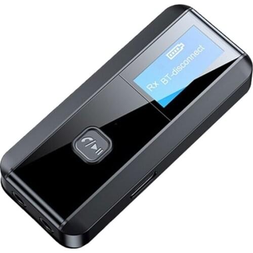 Bluetooth-compatible 5.0 Transmitter Receiver Lossless Sound Quality LCD 3.5mm Adapter for audio PC TV Hi Fi Home