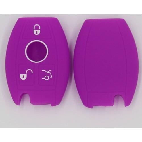 3PC Silicone Key Case Cover Key Case Shell Holder for Mercedes Benz A C E M S Class GLC W211 W164 W205 W206 W906 W 221 Fob