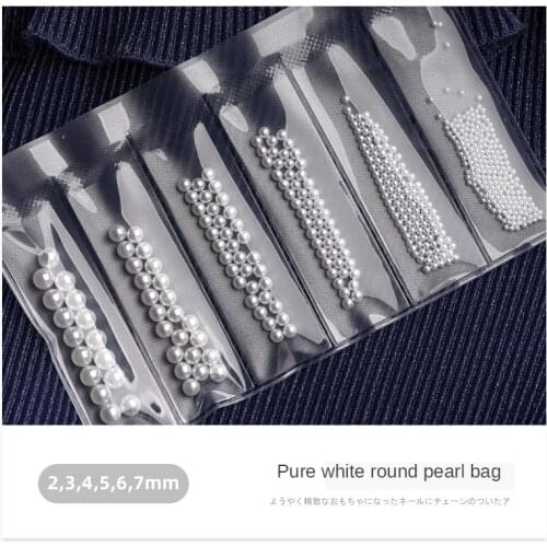 DIY 2mm/3mm/4mm/5mm/6mm / 7mm white light semicircle imitation pearl nail rhinestone decoration makeup tool CG01