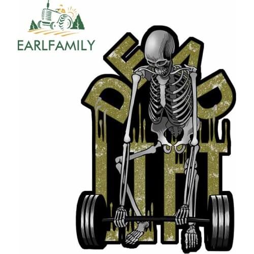 EARLFAMILY 13cm x 9.5cm for Dead Lift Car Stickers Scratch-proof Window Motorcycle Helmet Fine Camper Waterproof Decoration