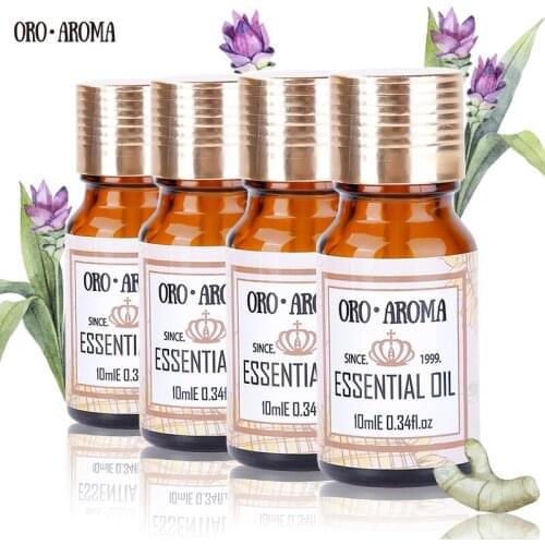 Famous brand oroaroma Cherry blossom Tea tree Lotus Lavender Oils Pack For Aromatherapy Massage Spa Bath 10ml*4