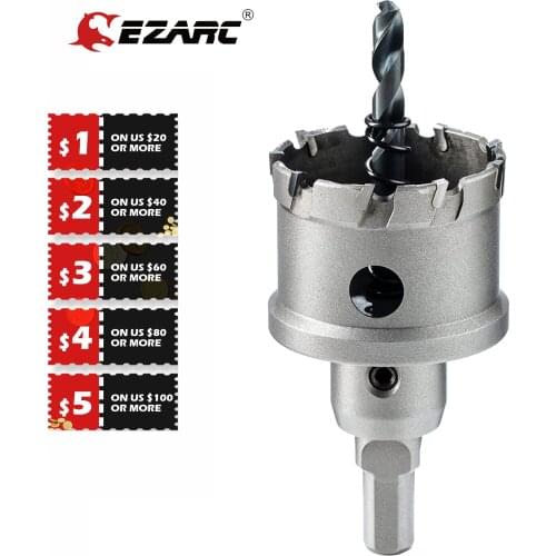 EZARC Carbide Hole Cutter for Thick Metal,Deep Cut Hole Saw for Stainless Steel, Metal Pipes and Hard Material,CHS-16-54mm