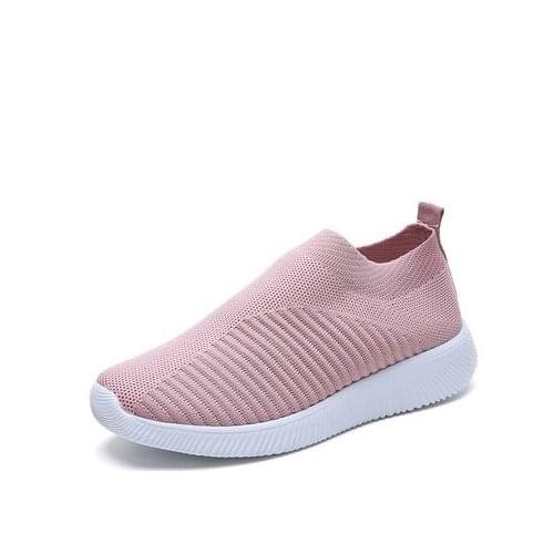 Spring Plus Size Women Casual Knitting Sock Sneakers Stretch Flat Platform Fashion Ladies Slip On Shoes Female Leisure Footwear