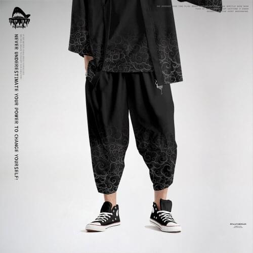 Mens Fashion Black Pants Hip Hop Streetwear Sport Sweatpants 6XL Harem Pants Joggers Trousers