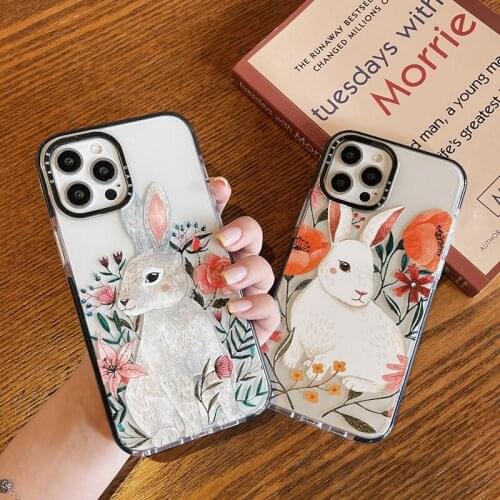 Oil Painting Animal Rabbit Soft Silicone Phone Case For iPhone 12 Pro Max 12Mini 11 Pro 11Pro XS Max X XR 7 8 Plus SE 2020 Cover