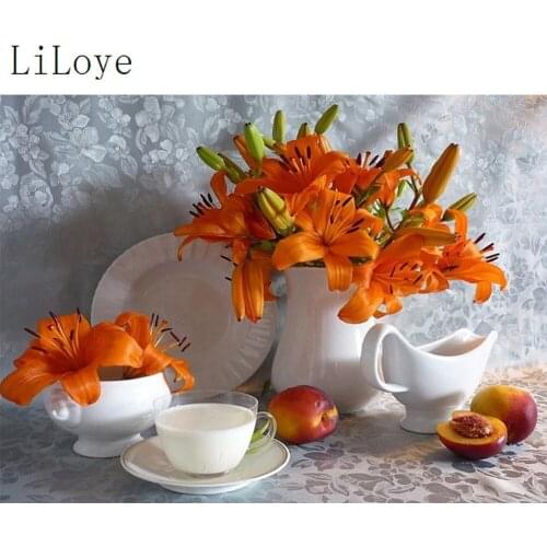 LI LOYE Full Diamond Painting Cross-Stitch Kits A variety of flowers Embroidery Pattern Picture With Rhinestone Home Decor FZ355